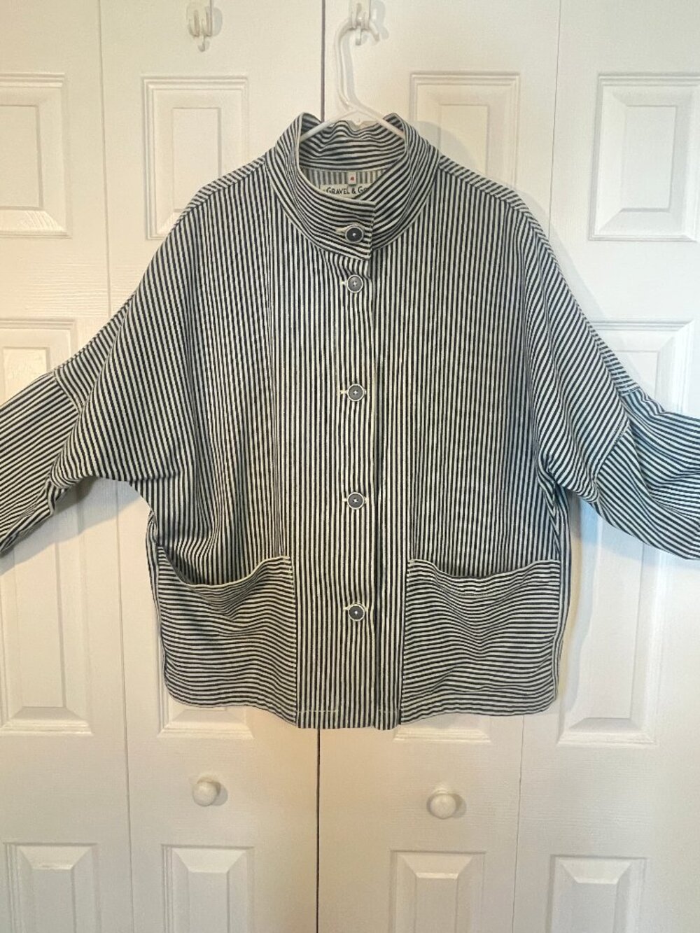 Gravel & Gold - Marram Jacket / Chore Coat - Conductor Stripe - Picture 9 of 10